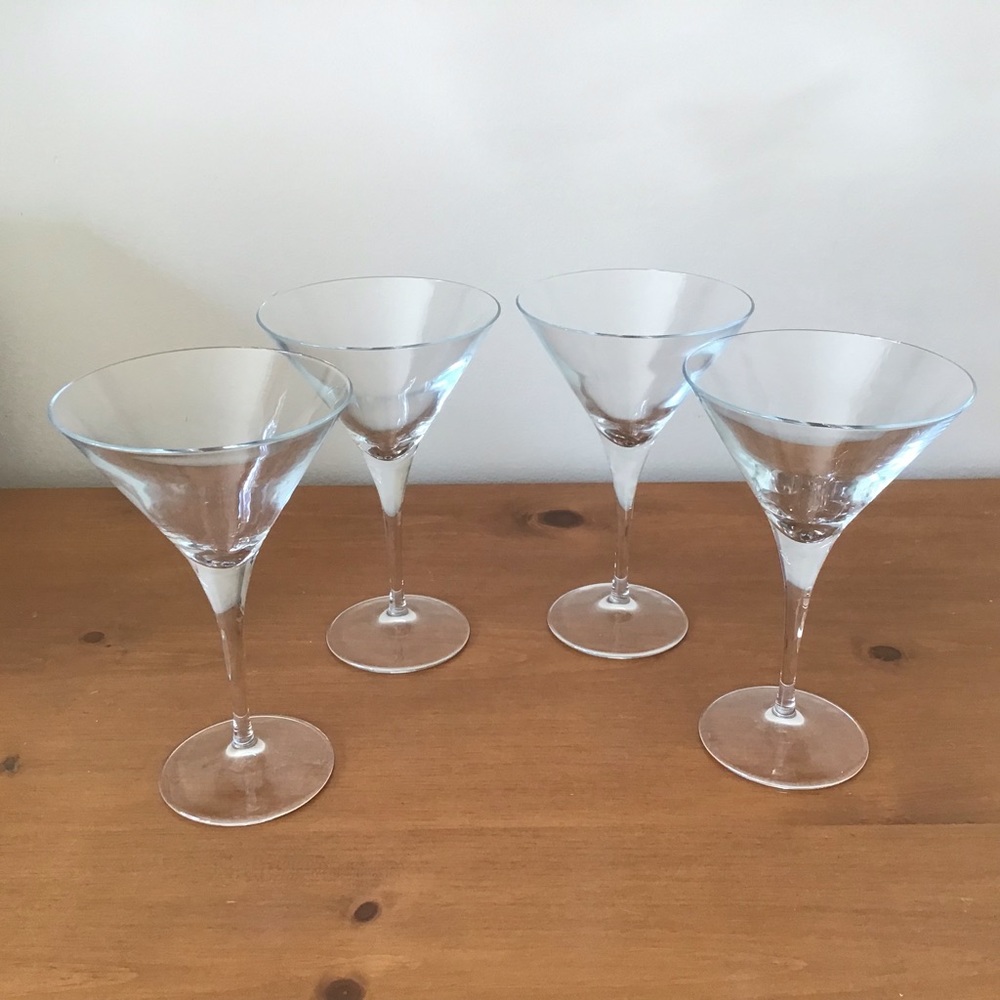 Home Essentials Clear Martini Glasses Set of 4 - Picture 2 of 2